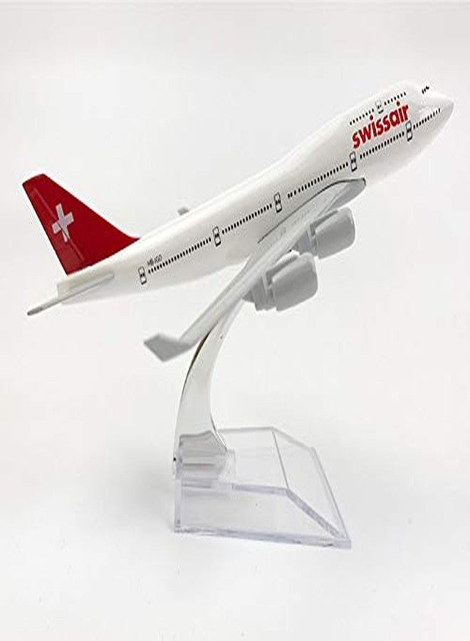 سايج سكوير نموذج طائرة بوينغ 747-357 (M) من الخطوط الجوية السويسرية بمقياس 1:300 من سيج سكوير، نموذج معدني عالي التفاصيل لمجموعة نماذج الطائرات التذكارية - Image 1